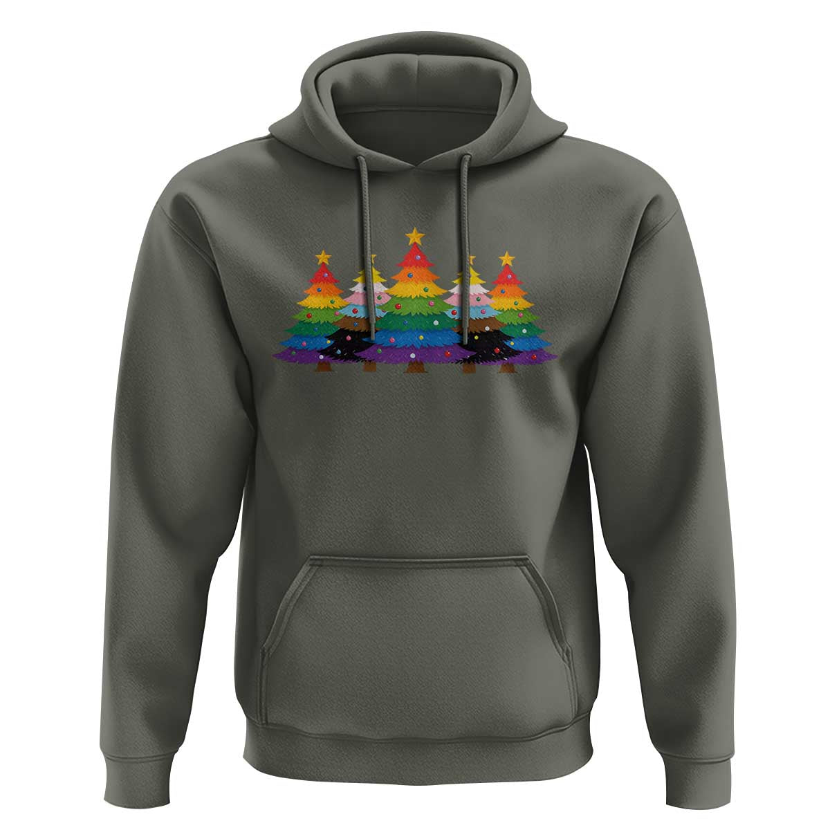 Christmas Rainbow Tree LGBTQ Support Hoodie Holiday Pride Gift
