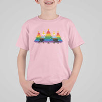 Christmas Rainbow Tree LGBTQ Support T Shirt For Kid Holiday Pride Gift