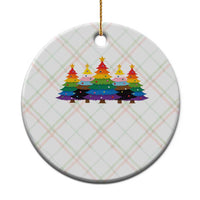 Christmas Rainbow Tree LGBTQ Support Ceramic Ornament Holiday Pride Gift