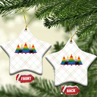 Christmas Rainbow Tree LGBTQ Support Ceramic Ornament Holiday Pride Gift