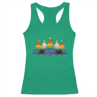 Christmas Rainbow Tree LGBTQ Support Racerback Tank Top Holiday Pride Gift