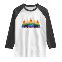 Christmas Rainbow Tree LGBTQ Support Raglan Shirt Holiday Pride Gift