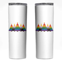 Christmas Rainbow Tree LGBTQ Support Skinny Tumbler Holiday Pride Gift