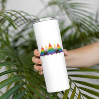 Christmas Rainbow Tree LGBTQ Support Skinny Tumbler Holiday Pride Gift