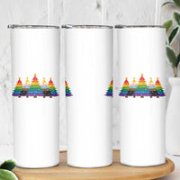 Christmas Rainbow Tree LGBTQ Support Skinny Tumbler Holiday Pride Gift