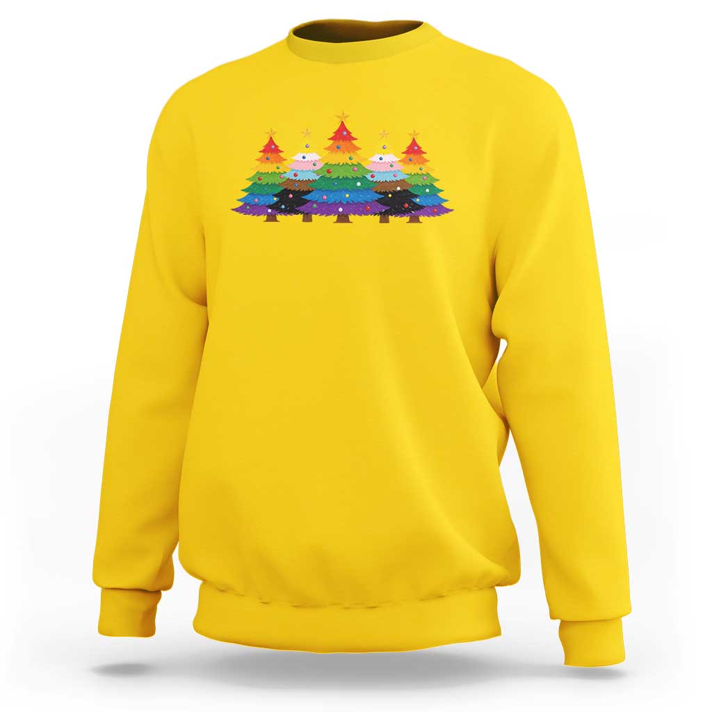 Christmas Rainbow Tree LGBTQ Support Sweatshirt Holiday Pride Gift
