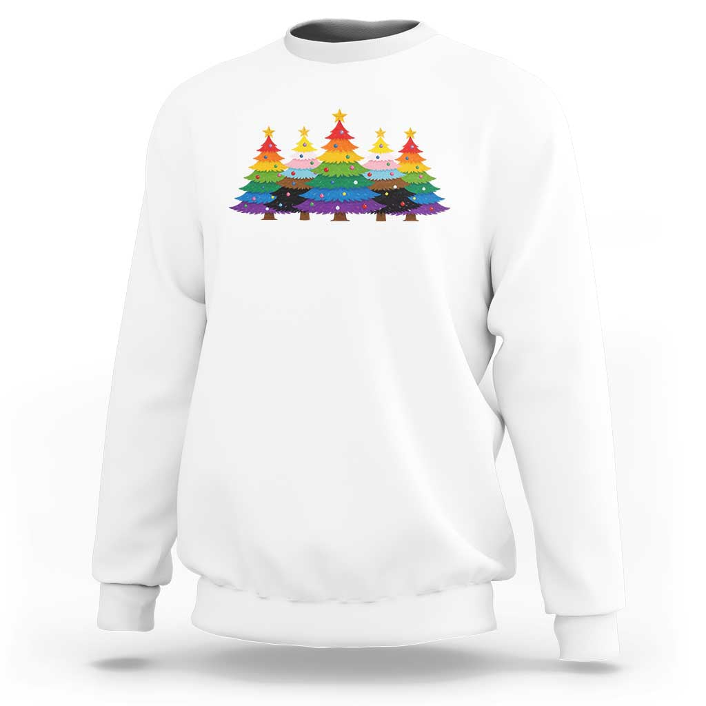 Christmas Rainbow Tree LGBTQ Support Sweatshirt Holiday Pride Gift