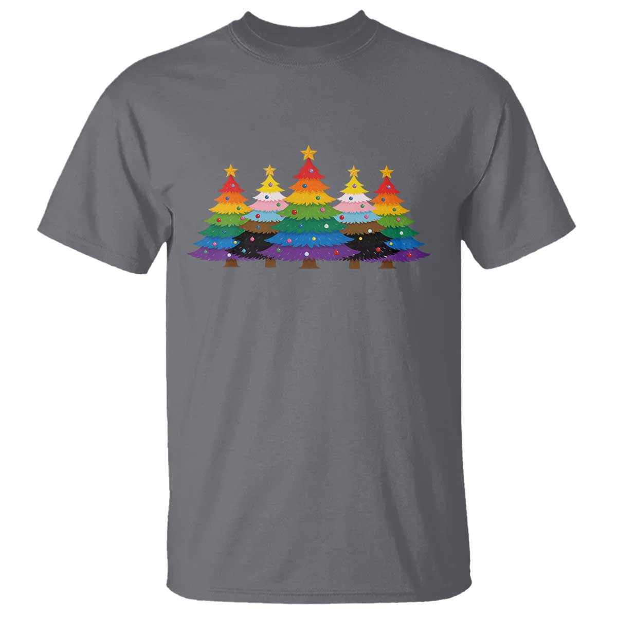 Christmas Rainbow Tree LGBTQ Support T Shirt Holiday Pride Gift