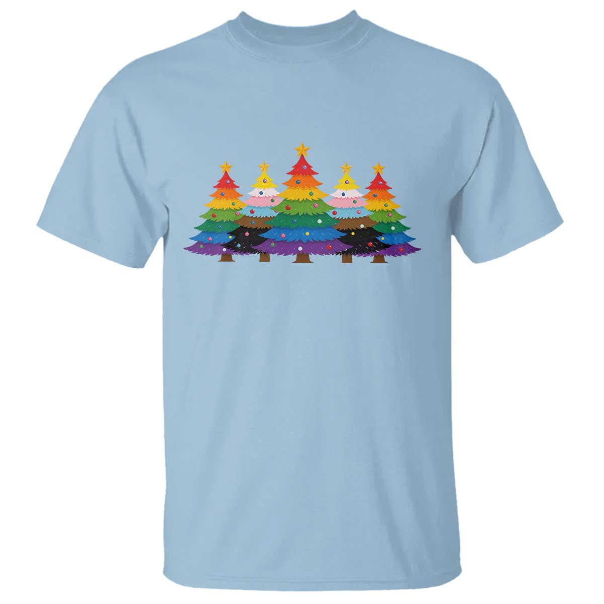 Christmas Rainbow Tree LGBTQ Support T Shirt Holiday Pride Gift