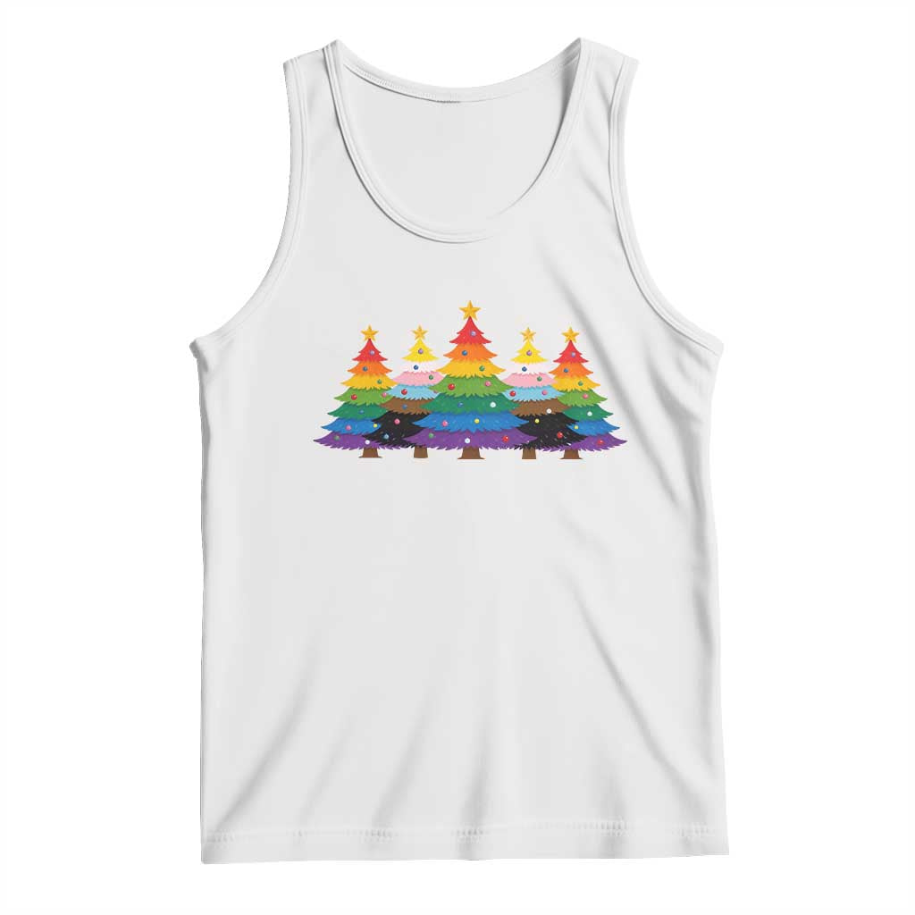 Christmas Rainbow Tree LGBTQ Support Tank Top Holiday Pride Gift