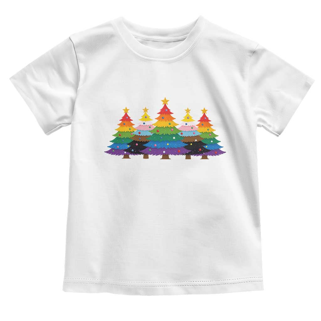 Christmas Rainbow Tree LGBTQ Support Toddler T Shirt Holiday Pride Gift