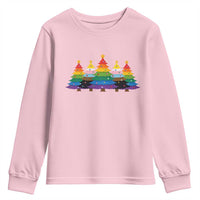 Christmas Rainbow Tree LGBTQ Support Youth Sweatshirt Holiday Pride Gift