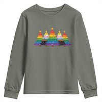 Christmas Rainbow Tree LGBTQ Support Youth Sweatshirt Holiday Pride Gift
