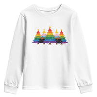 Christmas Rainbow Tree LGBTQ Support Youth Sweatshirt Holiday Pride Gift