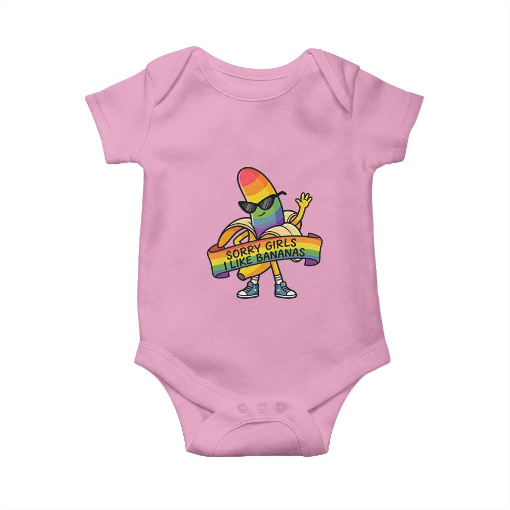 Sorry Girls I Like Bananas Baby Onesie Funny LGBTQ Graphic