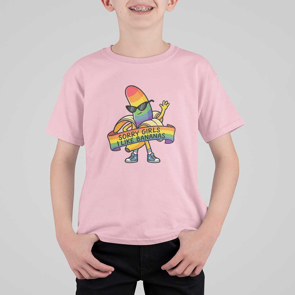 Sorry Girls I Like Bananas T Shirt For Kid Funny LGBTQ Graphic