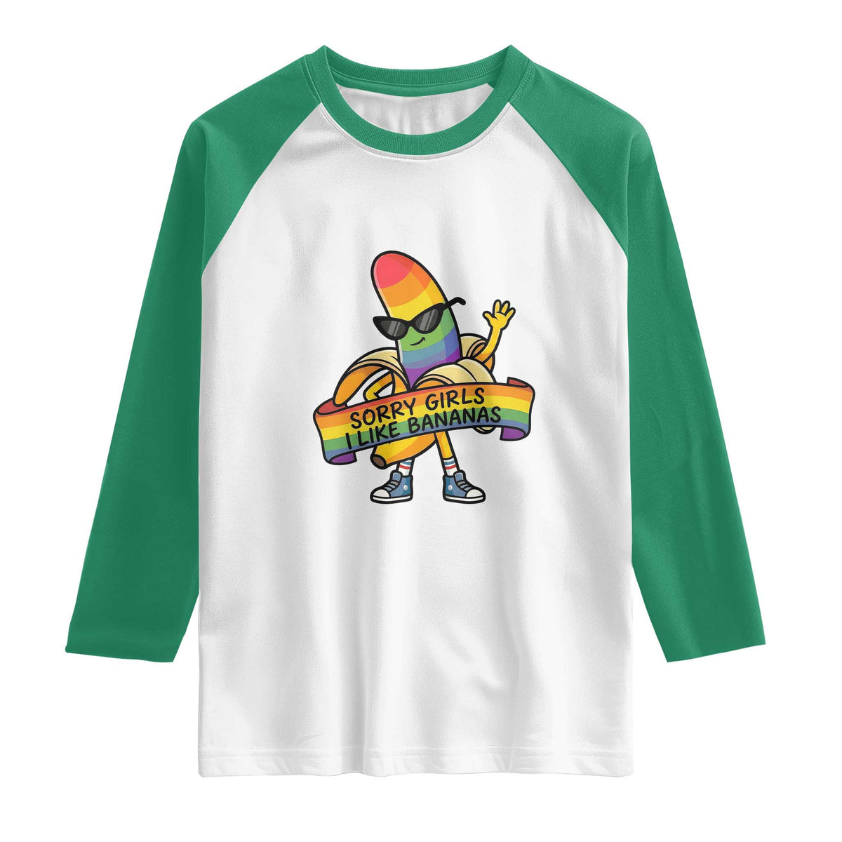 Sorry Girls I Like Bananas Raglan Shirt Funny LGBTQ Graphic