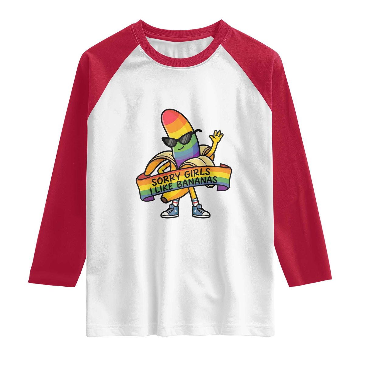 Sorry Girls I Like Bananas Raglan Shirt Funny LGBTQ Graphic