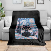 Funny Transgender Cat Starry Night Throw Blanket LGBTQ Pride Support Gift