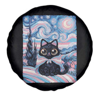 Funny Transgender Cat Starry Night Spare Tire Cover LGBTQ Pride Support Gift