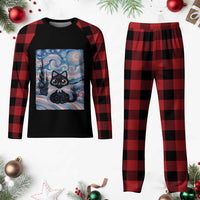 Funny Transgender Cat Starry Night Plaid Pajama Set LGBTQ Pride Support Gift