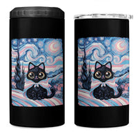 Funny Transgender Cat Starry Night 4 in 1 Can Cooler Tumbler LGBTQ Pride Support Gift