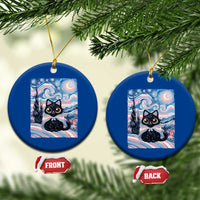 Funny Transgender Cat Starry Night Ceramic Ornament LGBTQ Pride Support Gift