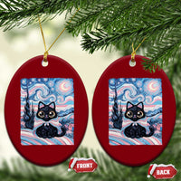 Funny Transgender Cat Starry Night Ceramic Ornament LGBTQ Pride Support Gift