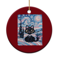 Funny Transgender Cat Starry Night Ceramic Ornament LGBTQ Pride Support Gift