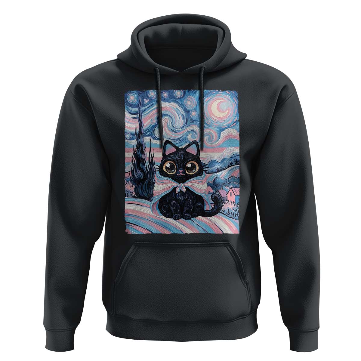 Funny Transgender Cat Starry Night Hoodie LGBTQ Pride Support Gift