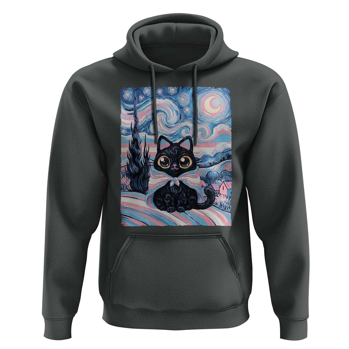 Funny Transgender Cat Starry Night Hoodie LGBTQ Pride Support Gift