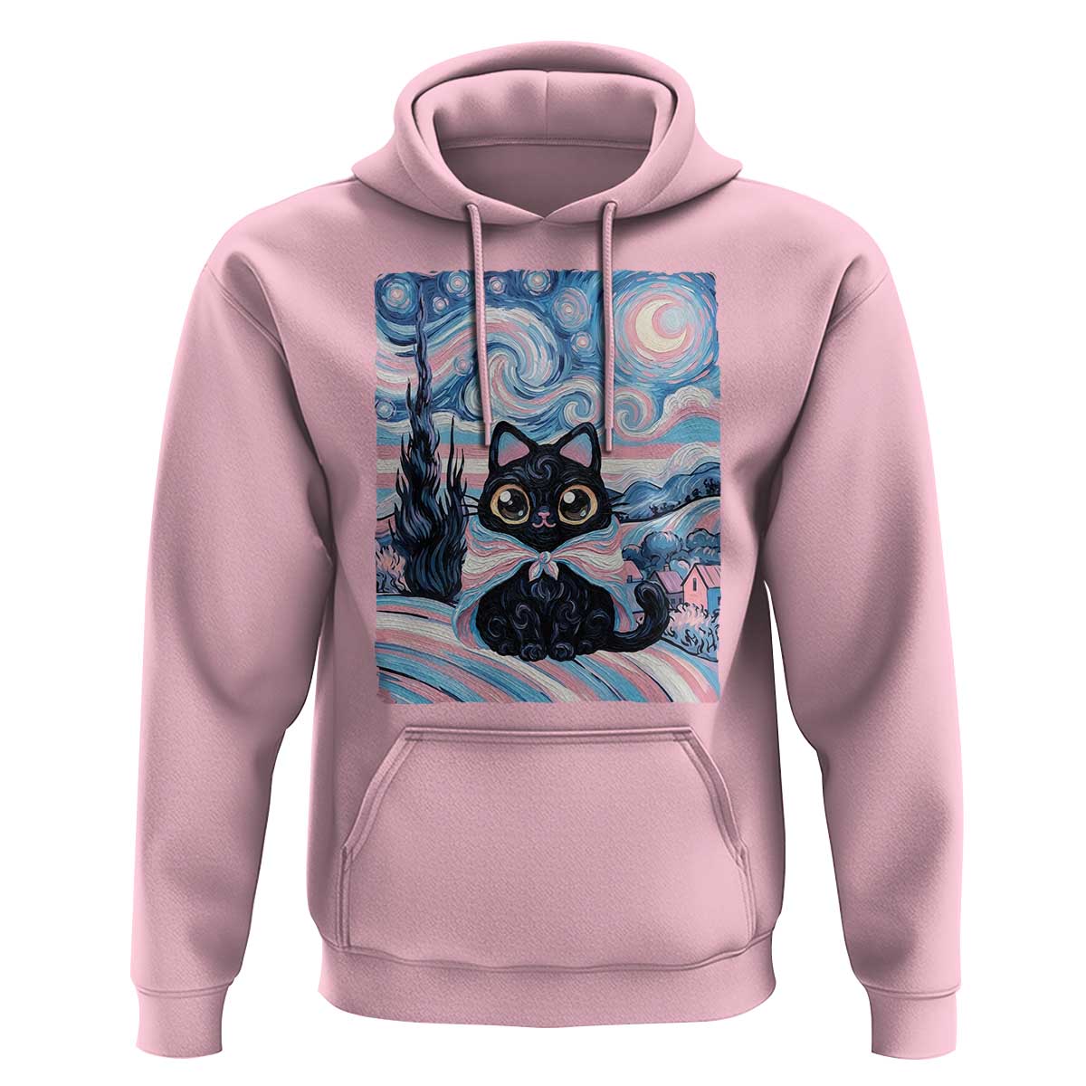 Funny Transgender Cat Starry Night Hoodie LGBTQ Pride Support Gift