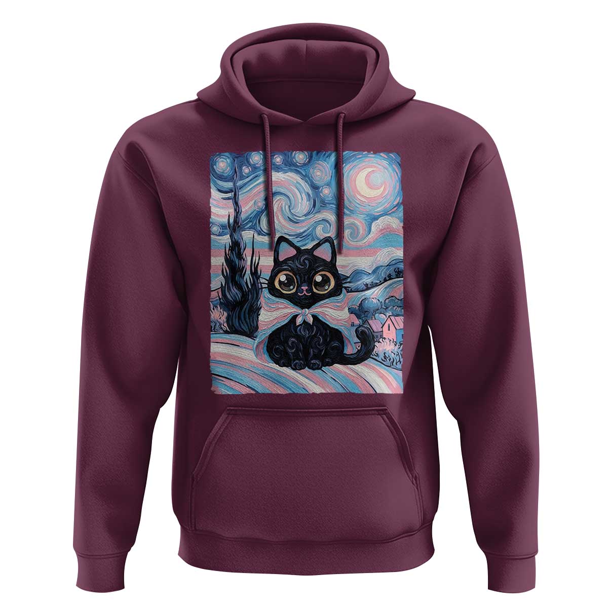 Funny Transgender Cat Starry Night Hoodie LGBTQ Pride Support Gift