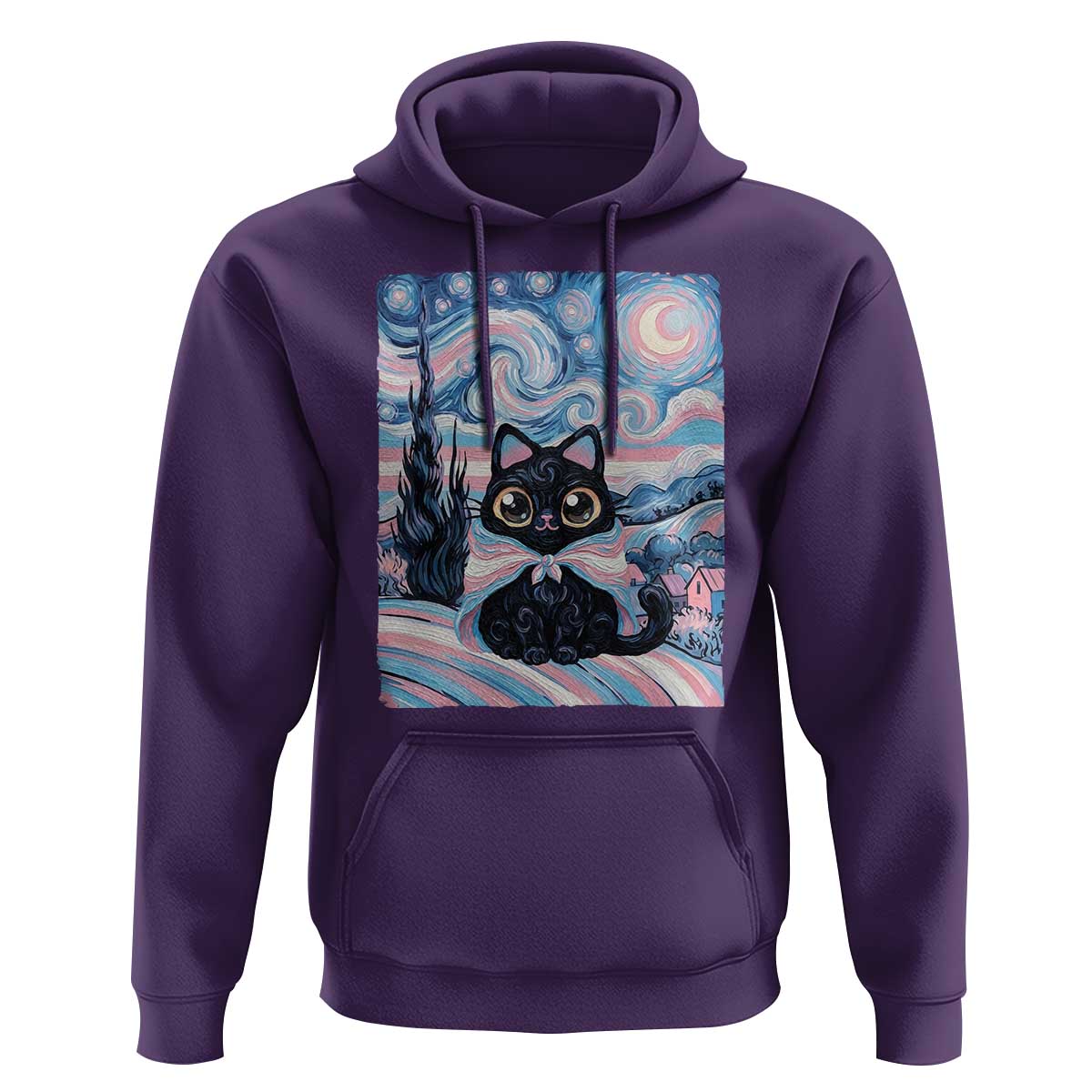 Funny Transgender Cat Starry Night Hoodie LGBTQ Pride Support Gift