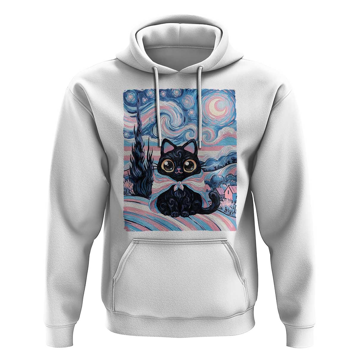 Funny Transgender Cat Starry Night Hoodie LGBTQ Pride Support Gift