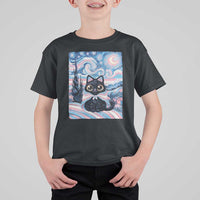 Funny Transgender Cat Starry Night T Shirt For Kid LGBTQ Pride Support Gift