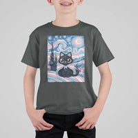 Funny Transgender Cat Starry Night T Shirt For Kid LGBTQ Pride Support Gift
