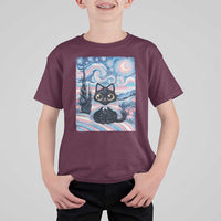 Funny Transgender Cat Starry Night T Shirt For Kid LGBTQ Pride Support Gift