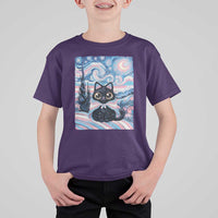 Funny Transgender Cat Starry Night T Shirt For Kid LGBTQ Pride Support Gift