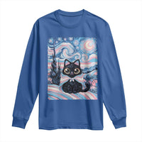 Funny Transgender Cat Starry Night Long Sleeve Shirt LGBTQ Pride Support Gift