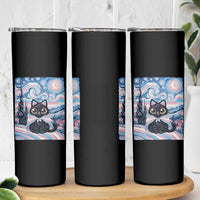 Funny Transgender Cat Starry Night Skinny Tumbler LGBTQ Pride Support Gift