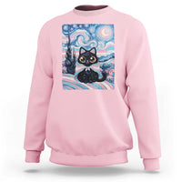 Funny Transgender Cat Starry Night Sweatshirt LGBTQ Pride Support Gift
