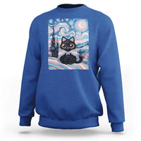 Funny Transgender Cat Starry Night Sweatshirt LGBTQ Pride Support Gift