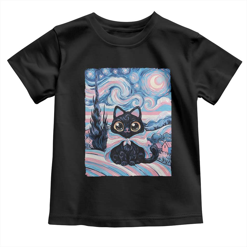 Funny Transgender Cat Starry Night Toddler T Shirt LGBTQ Pride Support Gift
