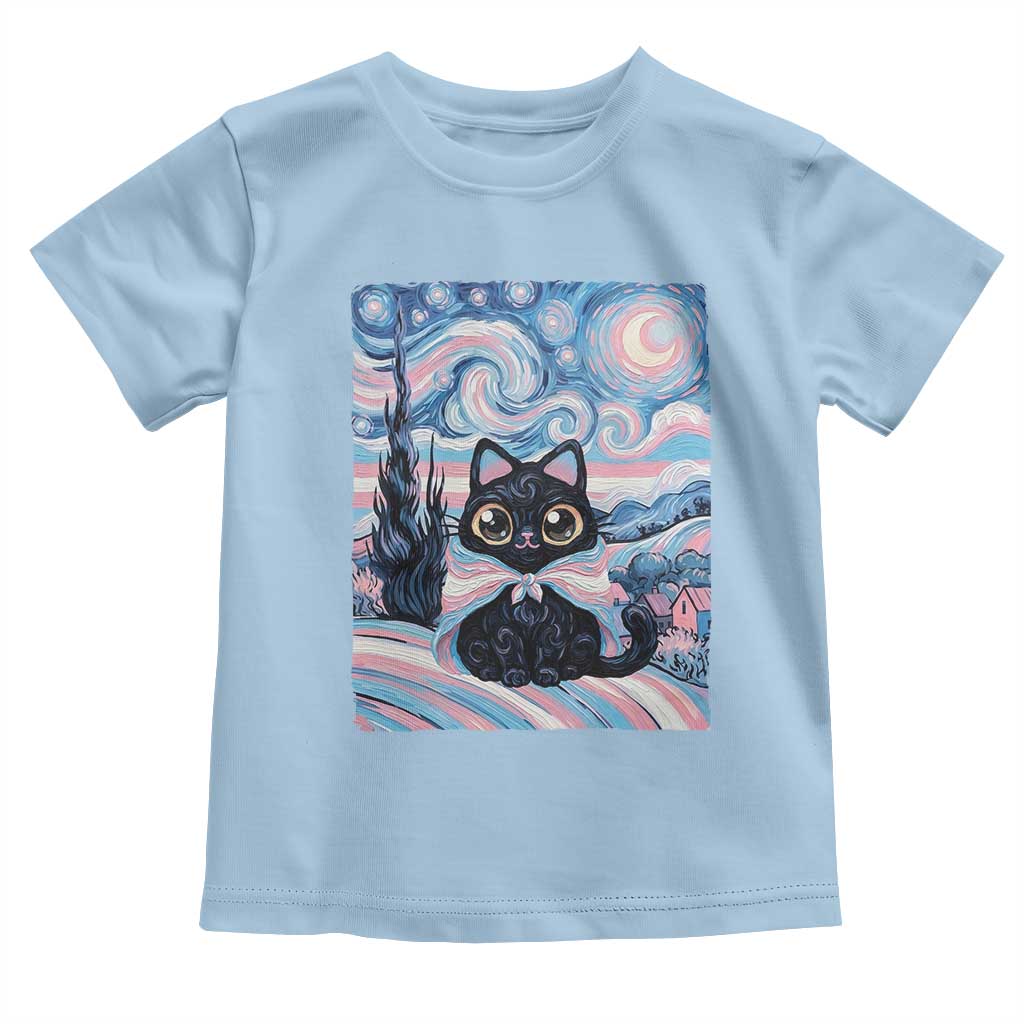 Funny Transgender Cat Starry Night Toddler T Shirt LGBTQ Pride Support Gift