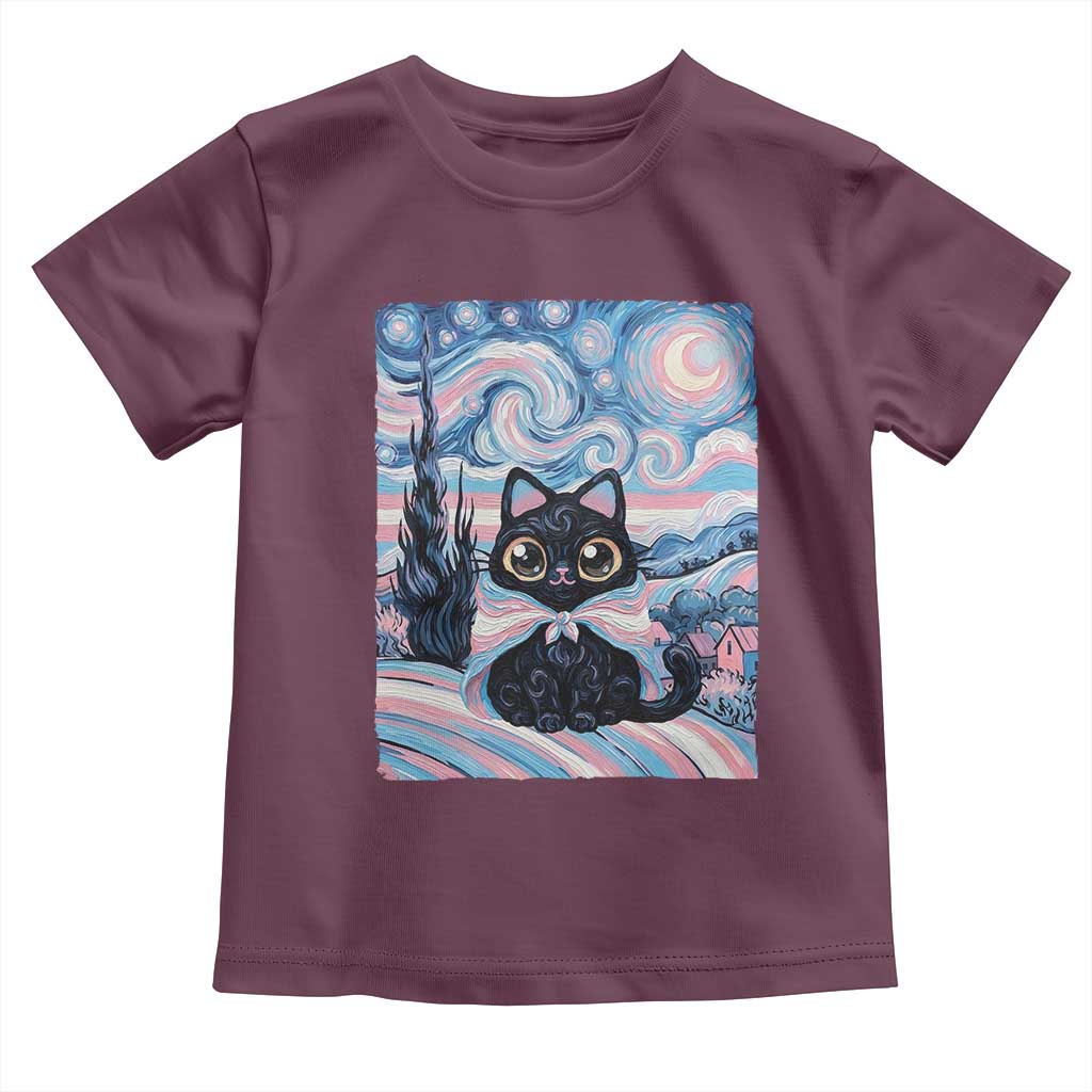 Funny Transgender Cat Starry Night Toddler T Shirt LGBTQ Pride Support Gift