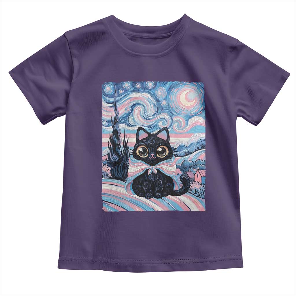 Funny Transgender Cat Starry Night Toddler T Shirt LGBTQ Pride Support Gift