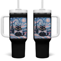 Funny Transgender Cat Starry Night Tumbler With Handle LGBTQ Pride Support Gift