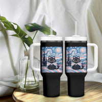 Funny Transgender Cat Starry Night Tumbler With Handle LGBTQ Pride Support Gift
