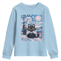 Funny Transgender Cat Starry Night Youth Sweatshirt LGBTQ Pride Support Gift